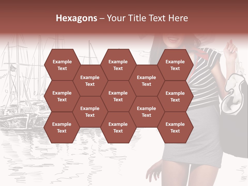 Summer Sailboat Girl PowerPoint Template