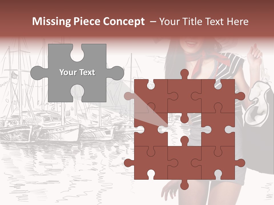 Summer Sailboat Girl PowerPoint Template