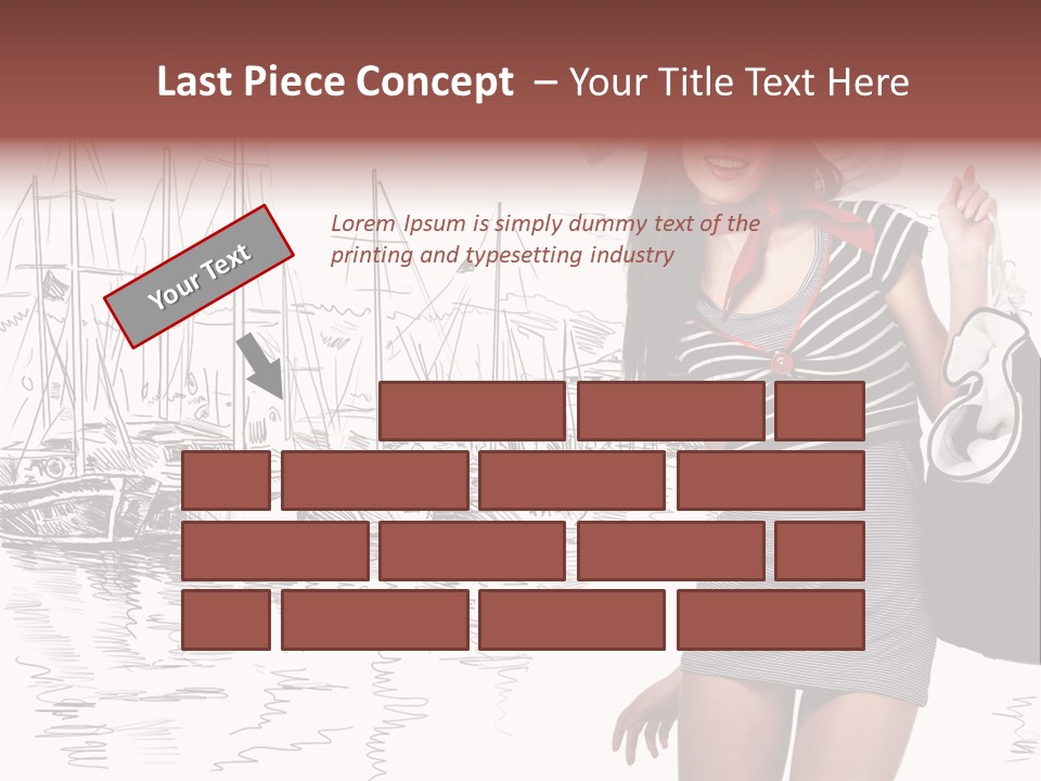 Summer Sailboat Girl PowerPoint Template