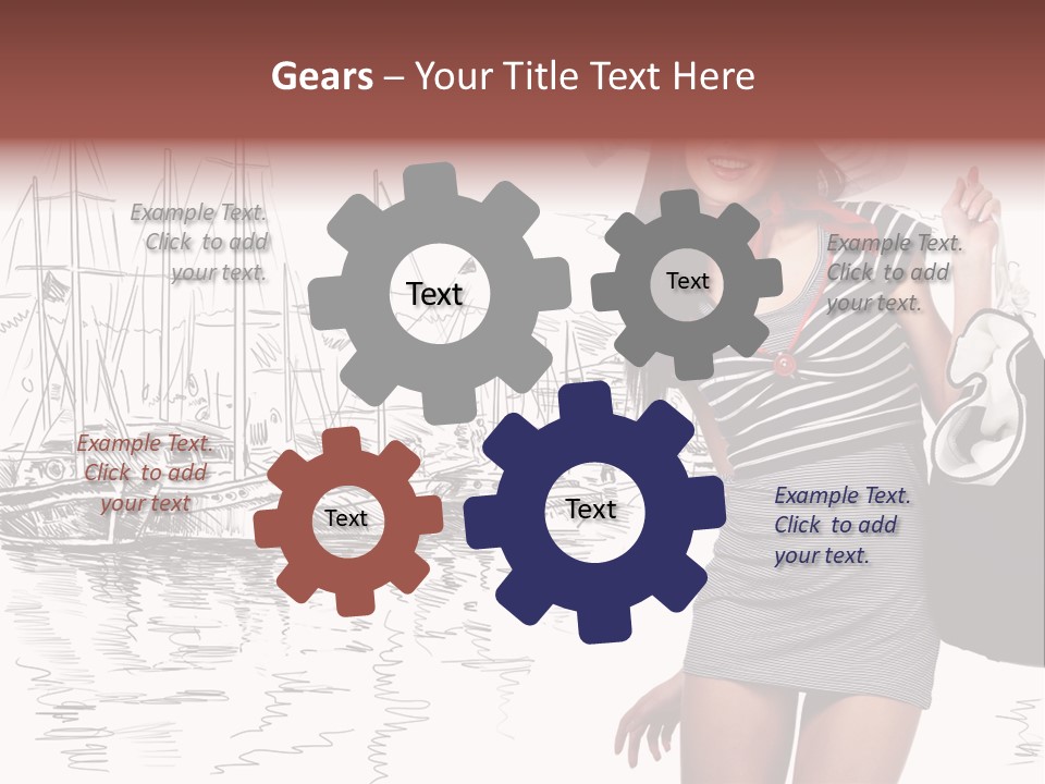 Summer Sailboat Girl PowerPoint Template