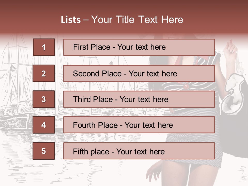 Summer Sailboat Girl PowerPoint Template