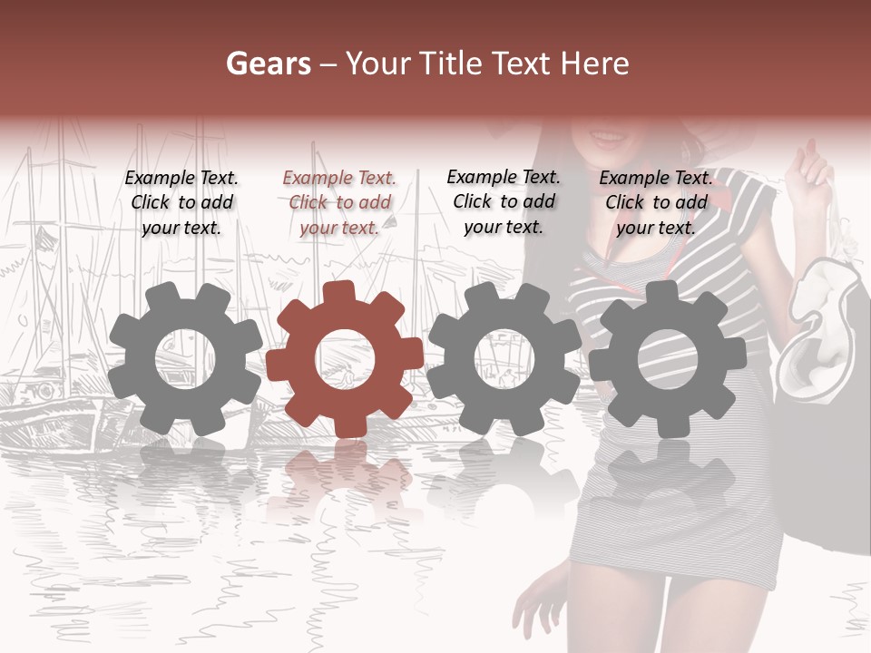 Summer Sailboat Girl PowerPoint Template