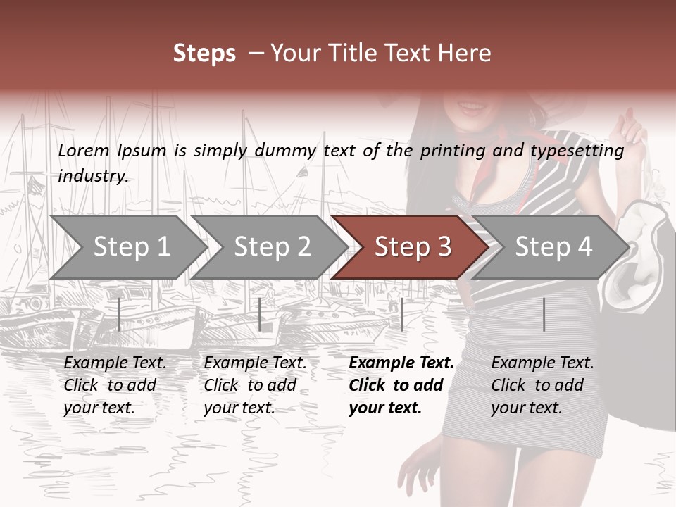 Summer Sailboat Girl PowerPoint Template