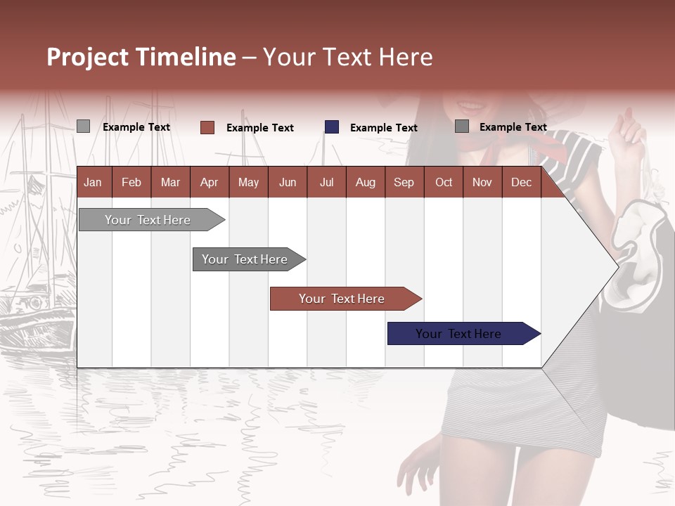 Summer Sailboat Girl PowerPoint Template