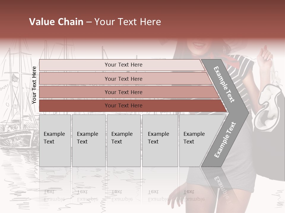 Summer Sailboat Girl PowerPoint Template