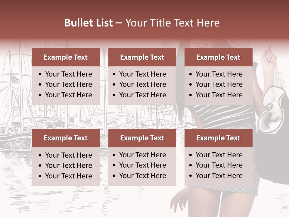 Summer Sailboat Girl PowerPoint Template