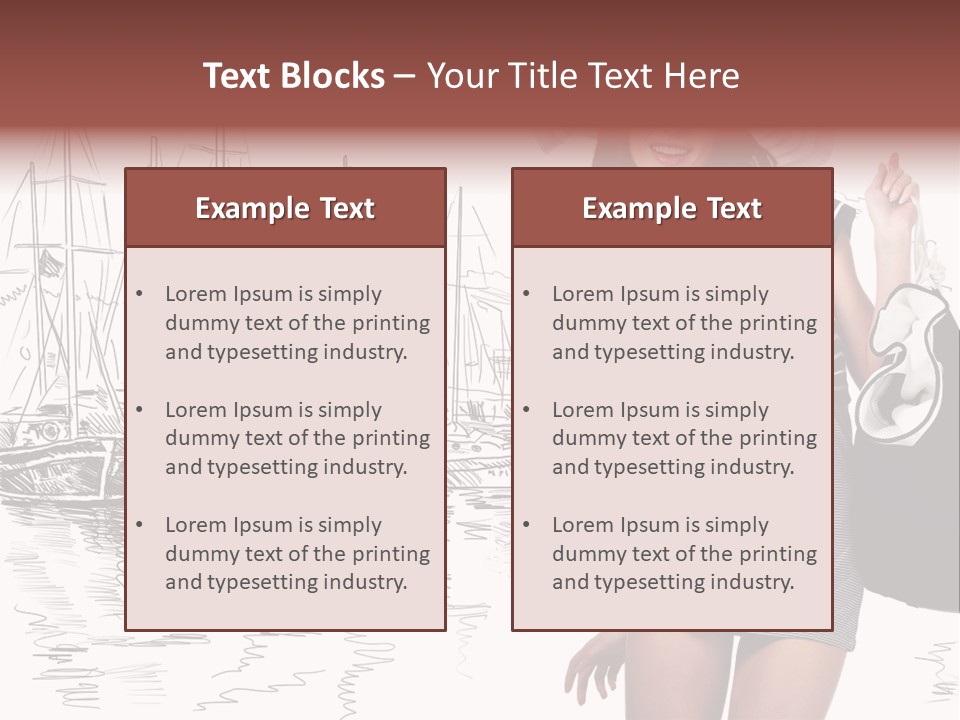 Summer Sailboat Girl PowerPoint Template