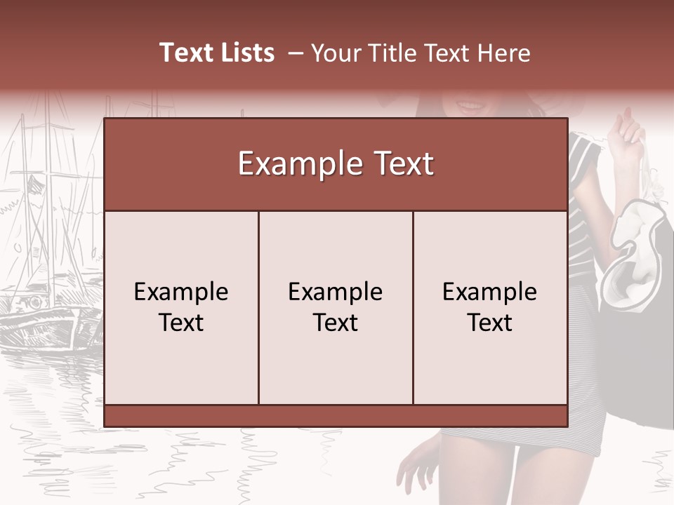 Summer Sailboat Girl PowerPoint Template