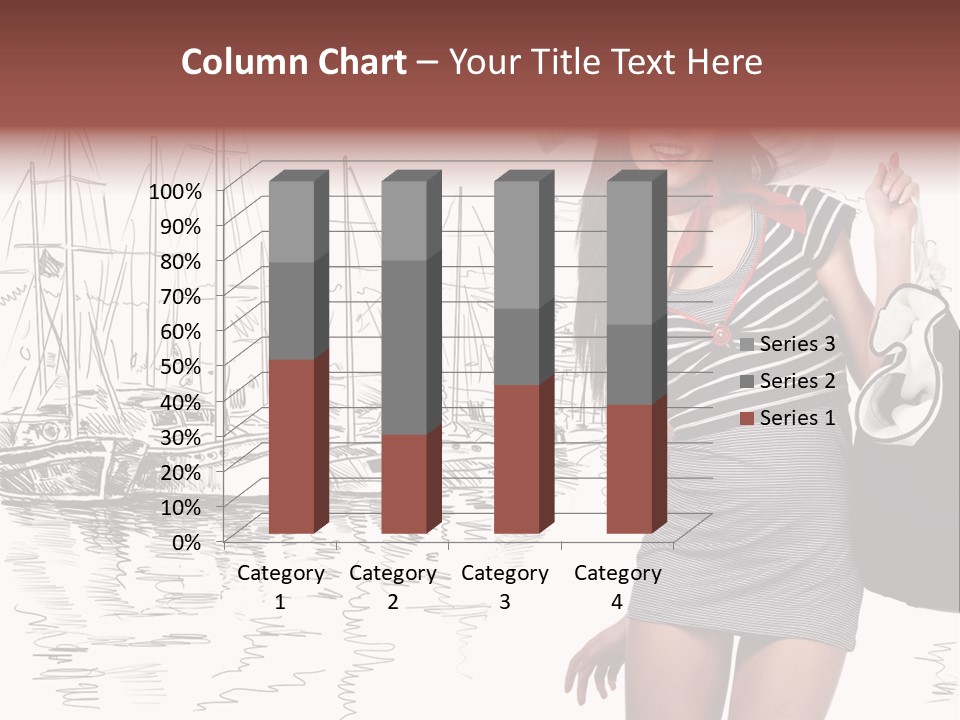 Summer Sailboat Girl PowerPoint Template