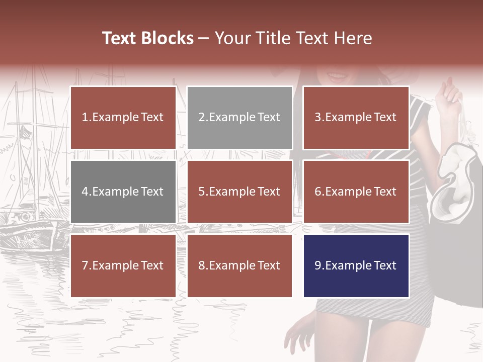 Summer Sailboat Girl PowerPoint Template