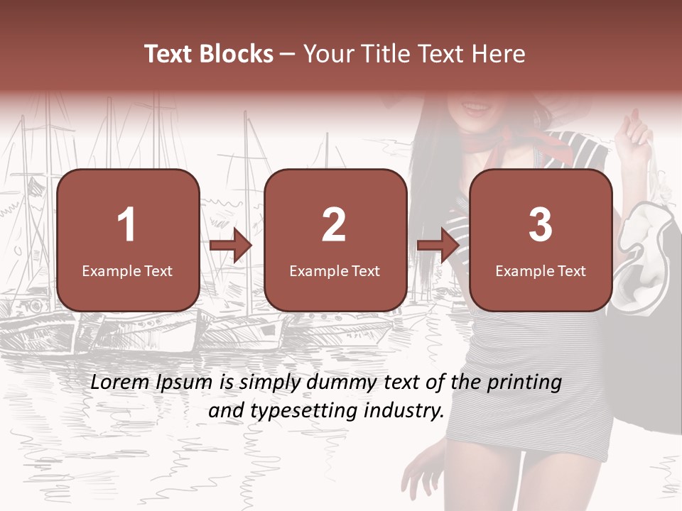 Summer Sailboat Girl PowerPoint Template