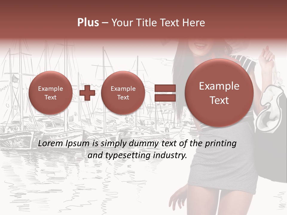 Summer Sailboat Girl PowerPoint Template