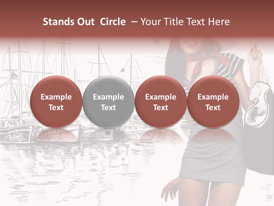 Summer Sailboat Girl PowerPoint Template