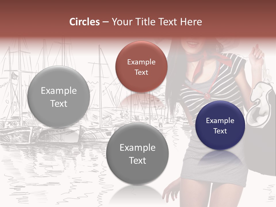 Summer Sailboat Girl PowerPoint Template