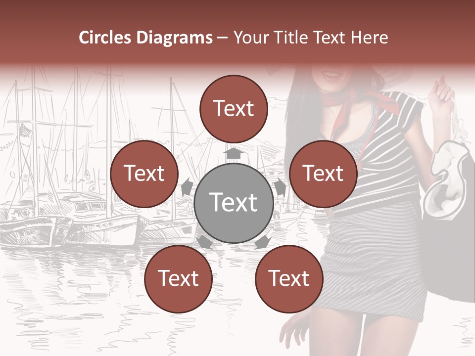 Summer Sailboat Girl PowerPoint Template