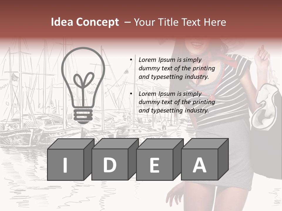 Summer Sailboat Girl PowerPoint Template