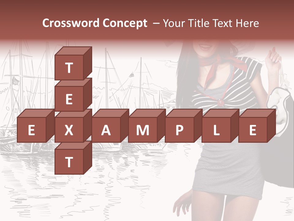 Summer Sailboat Girl PowerPoint Template