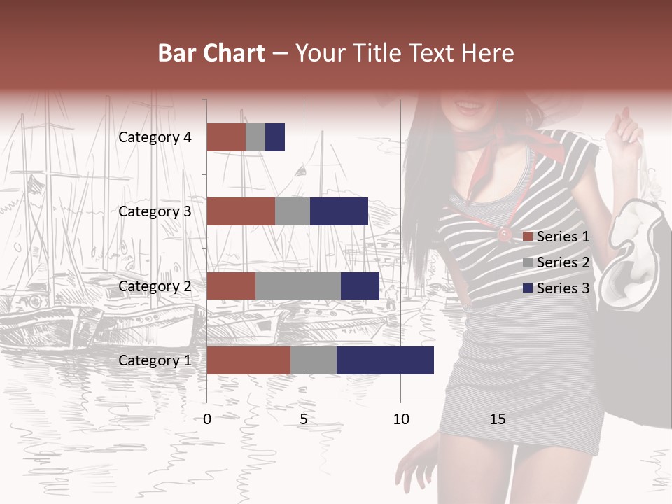 Summer Sailboat Girl PowerPoint Template