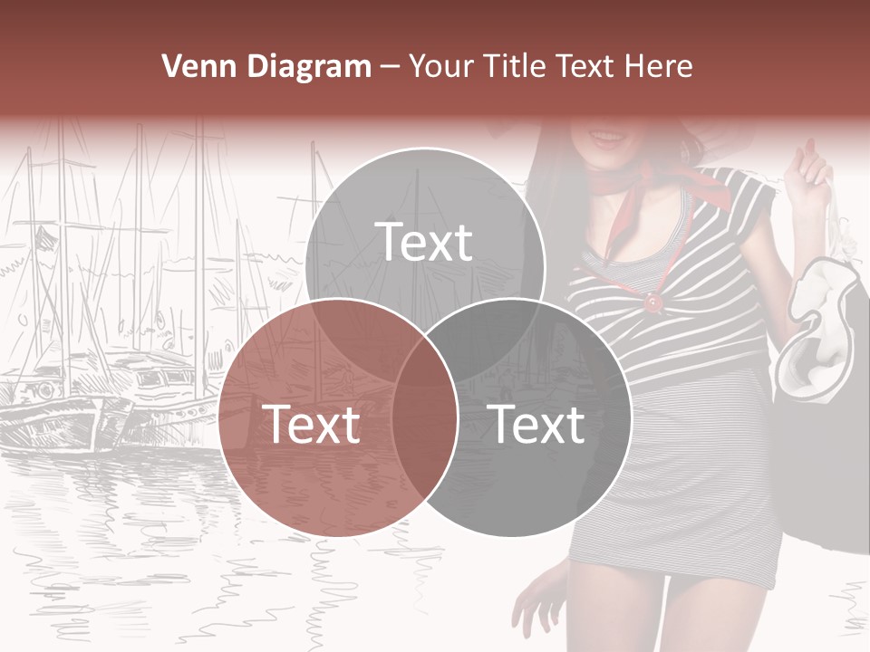 Summer Sailboat Girl PowerPoint Template