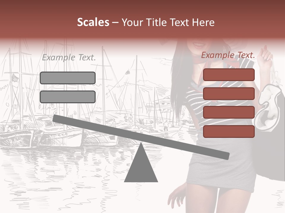 Summer Sailboat Girl PowerPoint Template