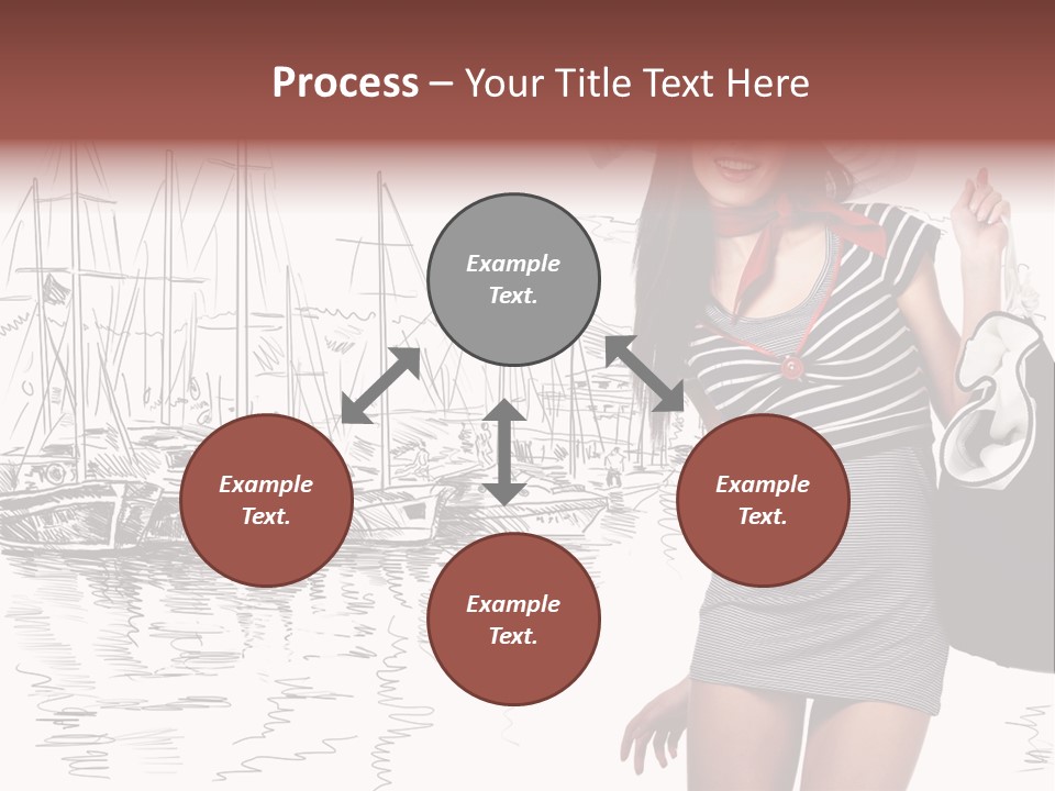 Summer Sailboat Girl PowerPoint Template