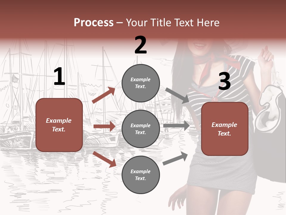 Summer Sailboat Girl PowerPoint Template