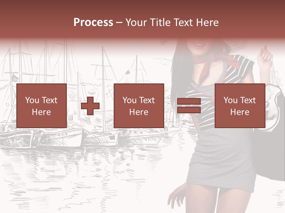 Summer Sailboat Girl PowerPoint Template
