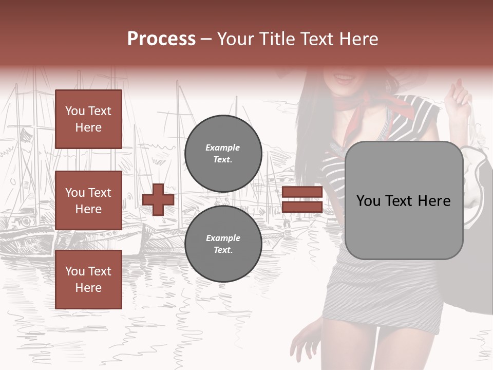 Summer Sailboat Girl PowerPoint Template