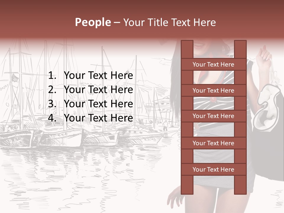 Summer Sailboat Girl PowerPoint Template