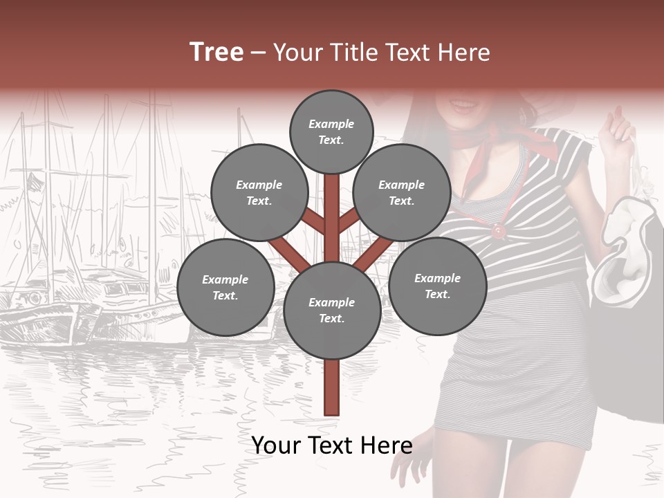 Summer Sailboat Girl PowerPoint Template