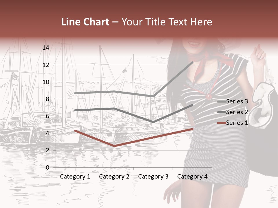 Summer Sailboat Girl PowerPoint Template