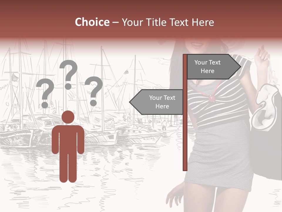 Summer Sailboat Girl PowerPoint Template