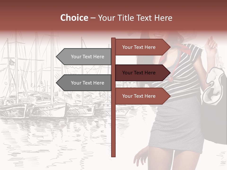 Summer Sailboat Girl PowerPoint Template