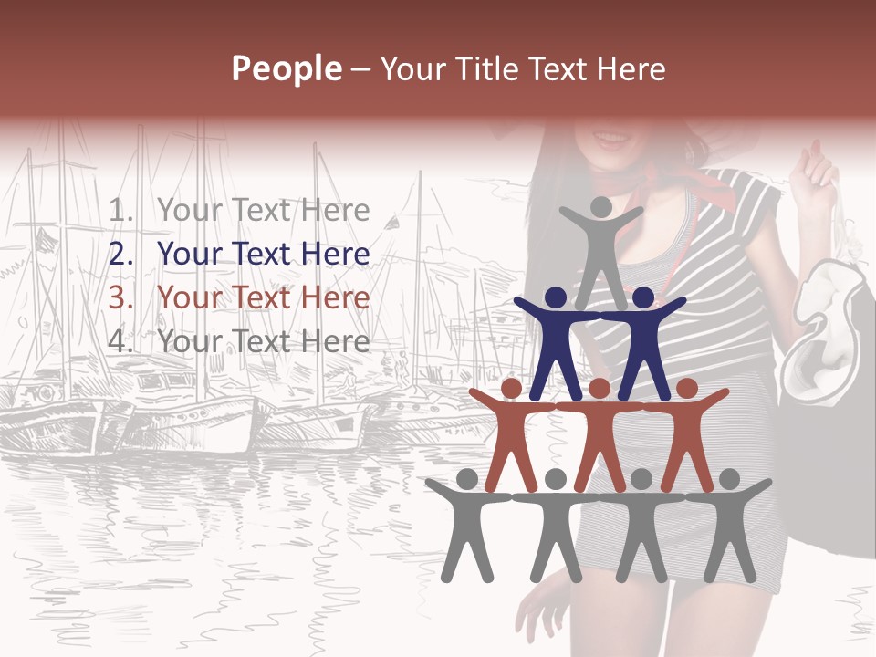 Summer Sailboat Girl PowerPoint Template