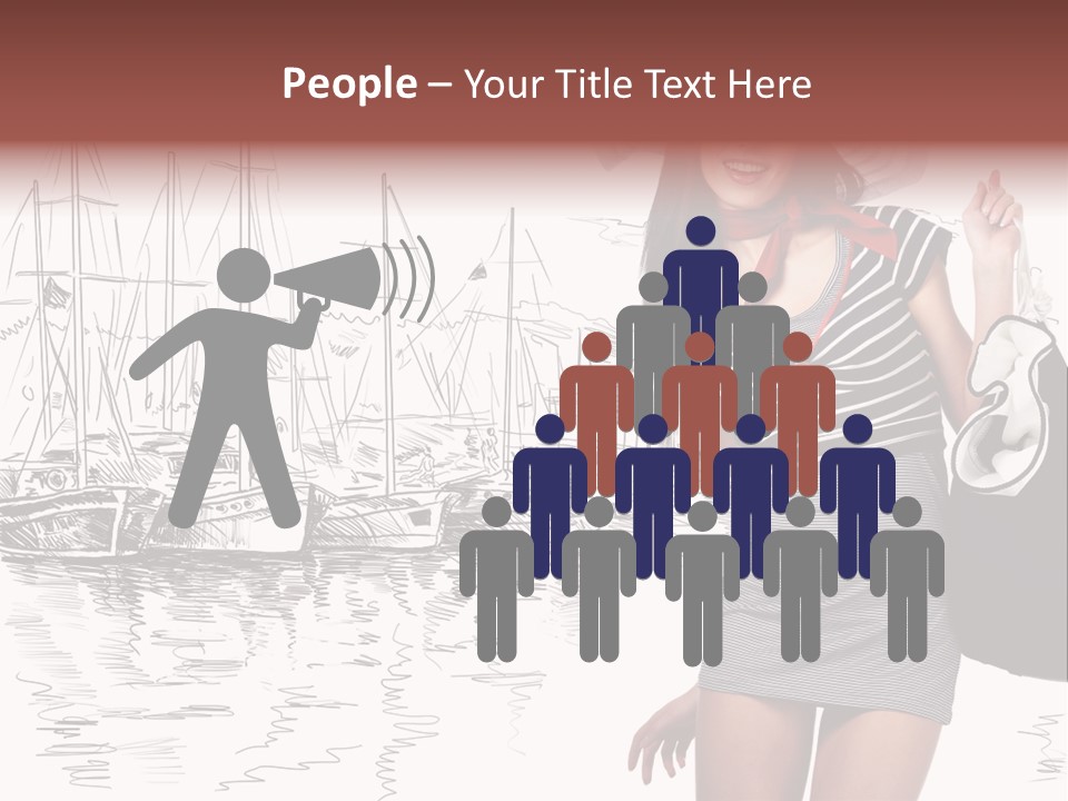 Summer Sailboat Girl PowerPoint Template