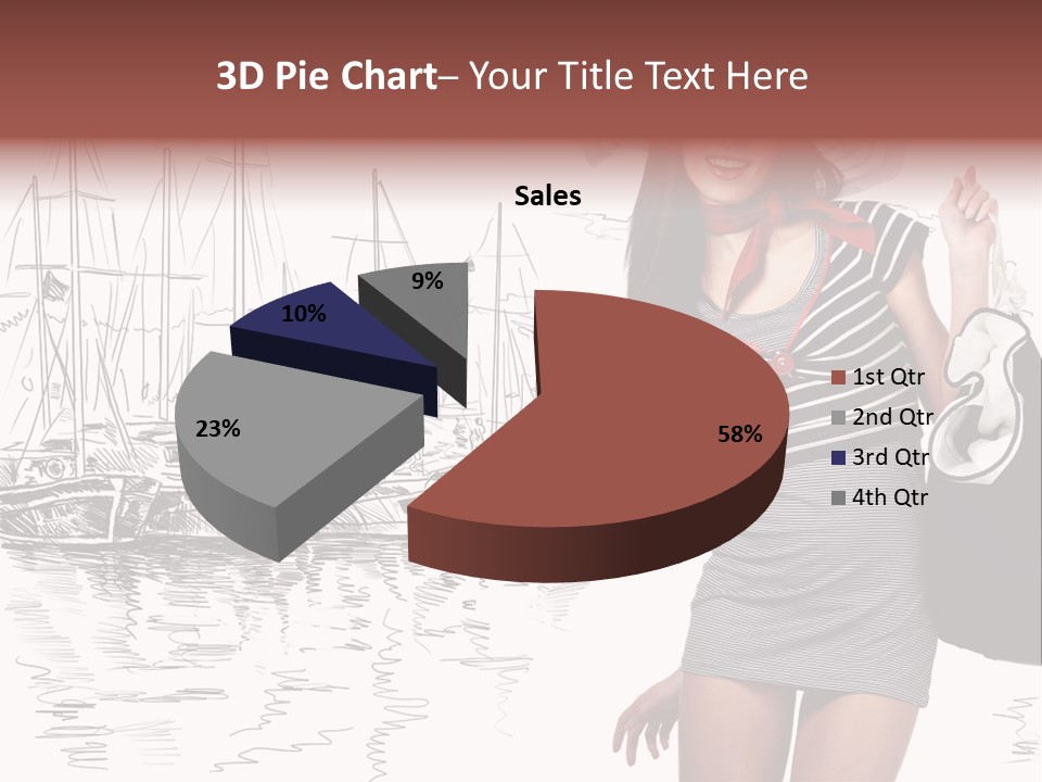 Summer Sailboat Girl PowerPoint Template