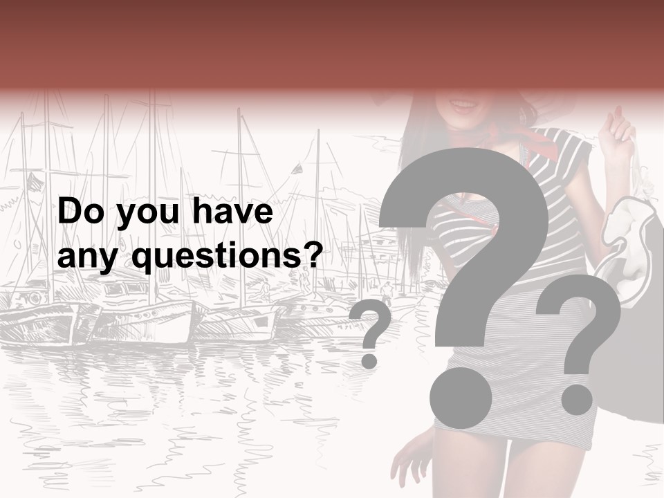 Summer Sailboat Girl PowerPoint Template