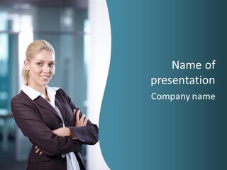 Girl Caucasian Beautiful PowerPoint Template