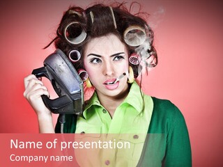 Female Young Tool PowerPoint Template