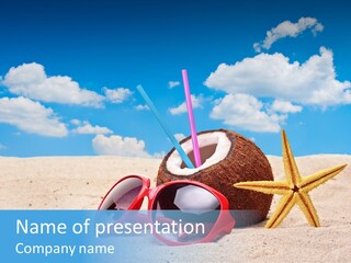 Refreshment Blue Scenic PowerPoint Template