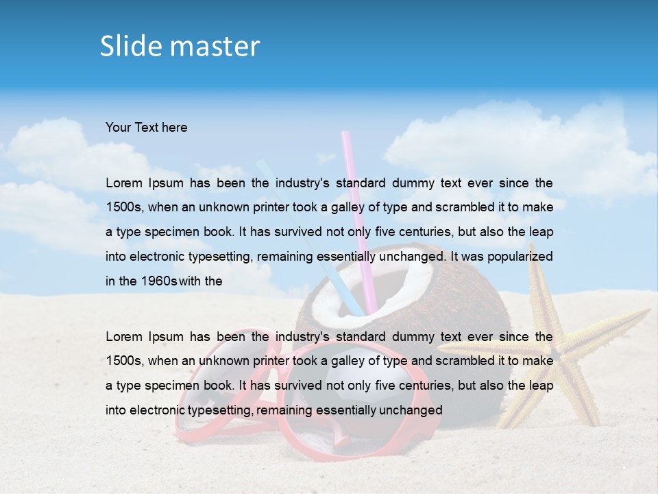 Refreshment Blue Scenic PowerPoint Template