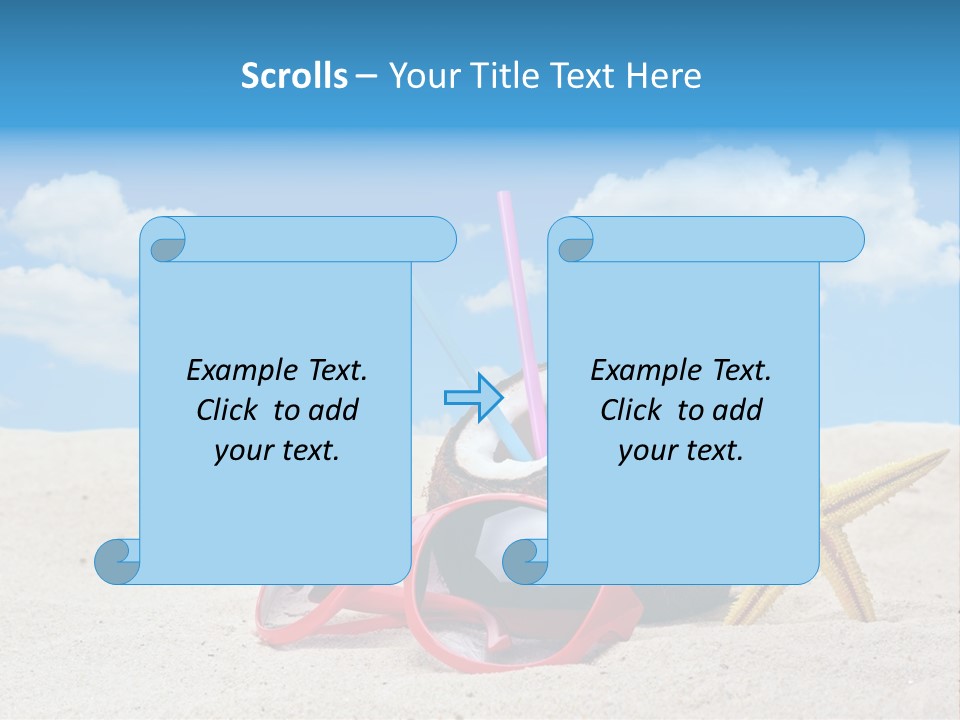 Refreshment Blue Scenic PowerPoint Template