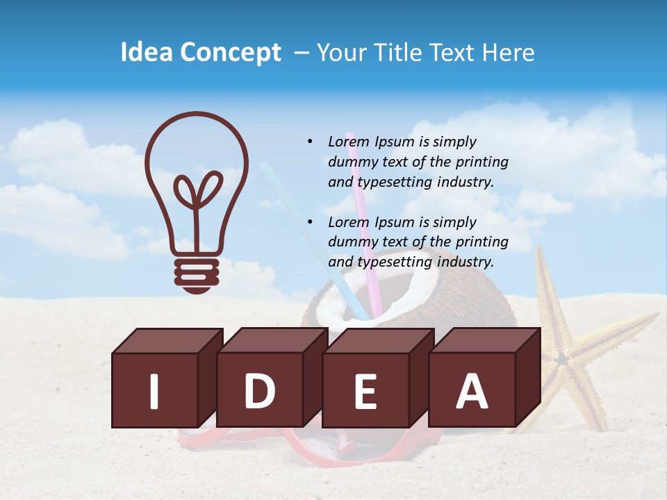 Refreshment Blue Scenic PowerPoint Template