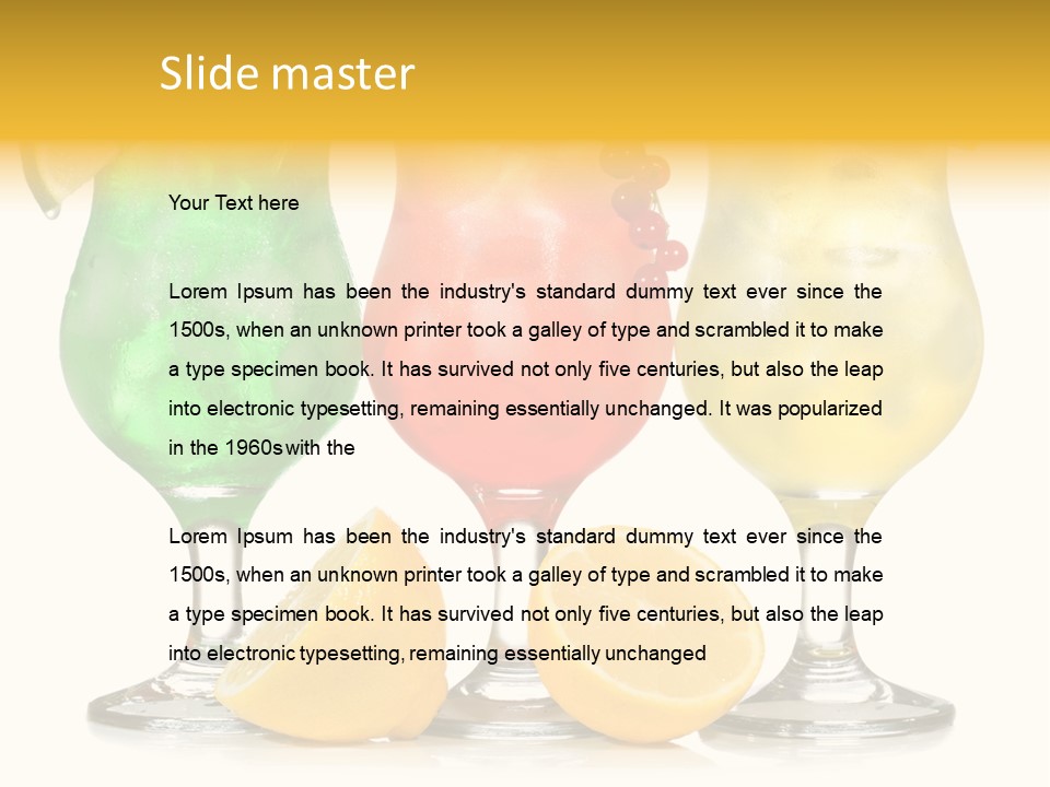 Lemon Refreshment Alcohol PowerPoint Template