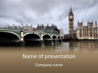 England Churchill River PowerPoint Template