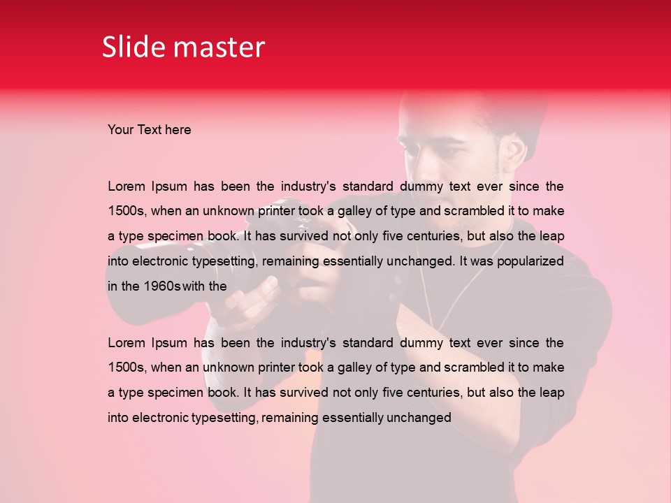 Hand Photograph Guy PowerPoint Template