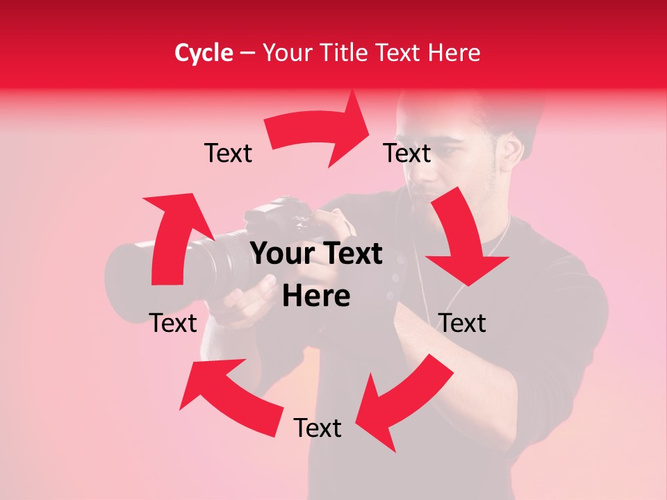 Hand Photograph Guy PowerPoint Template