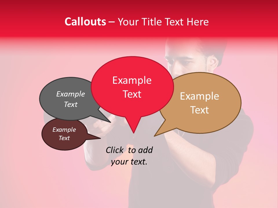 Hand Photograph Guy PowerPoint Template