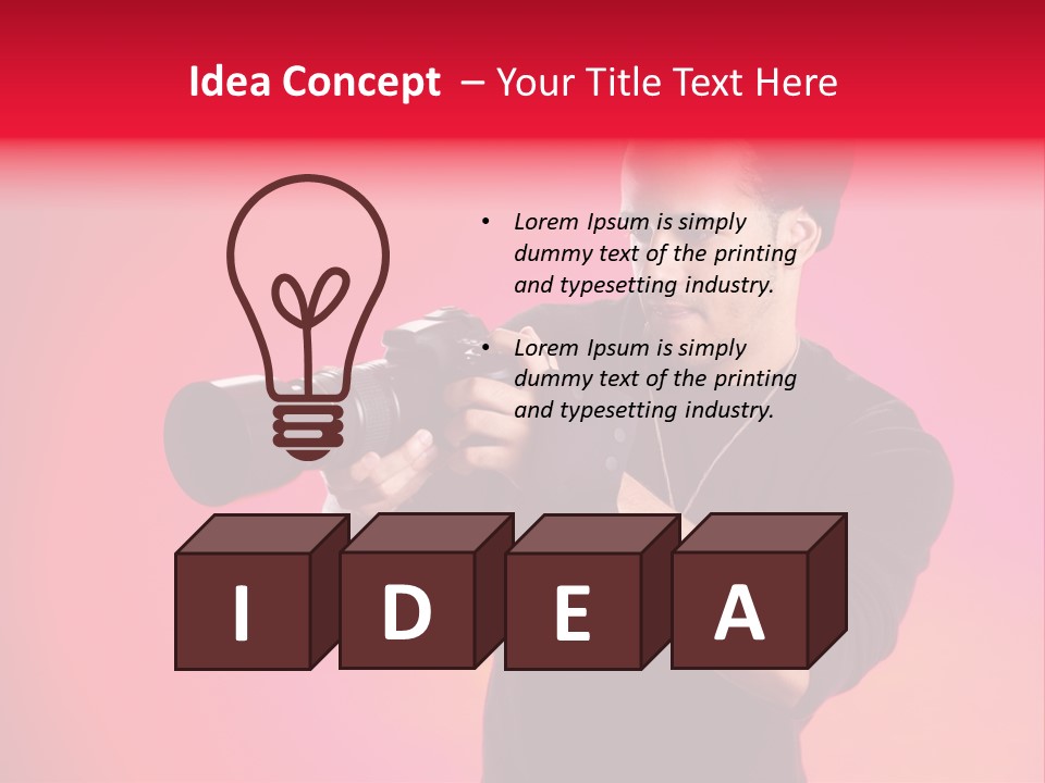 Hand Photograph Guy PowerPoint Template