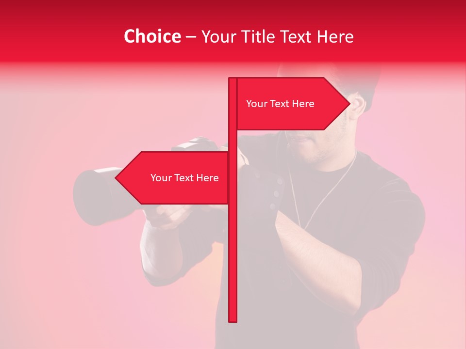 Hand Photograph Guy PowerPoint Template